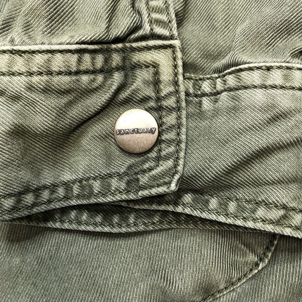 Sanctuary Liberty Military Jacket In Army Green Snap Front Field Utility Sz S - Picture 5 of 10